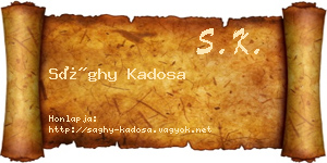 Sághy Kadosa névjegykártya
