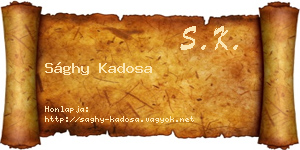 Sághy Kadosa névjegykártya